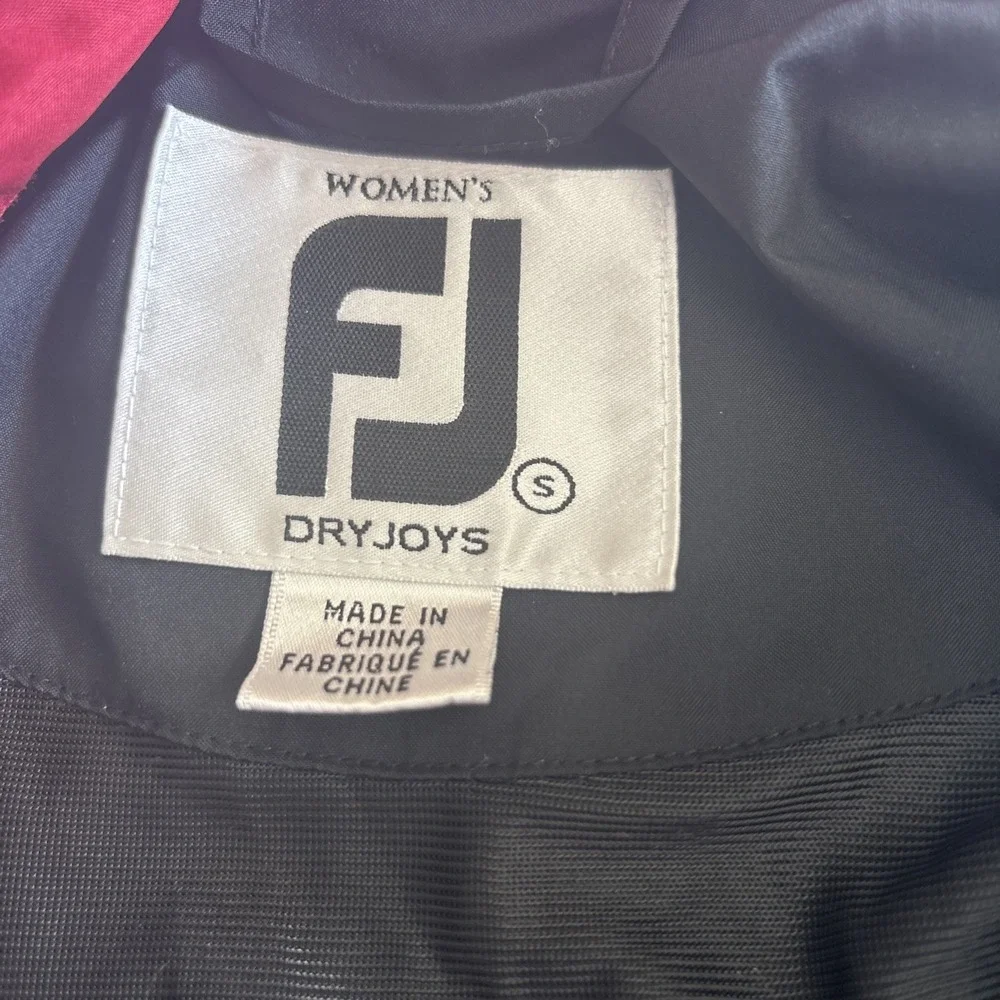 FootJoy DryJoys Women's Small Golf Rain Jacket Black Red Long Sleeve